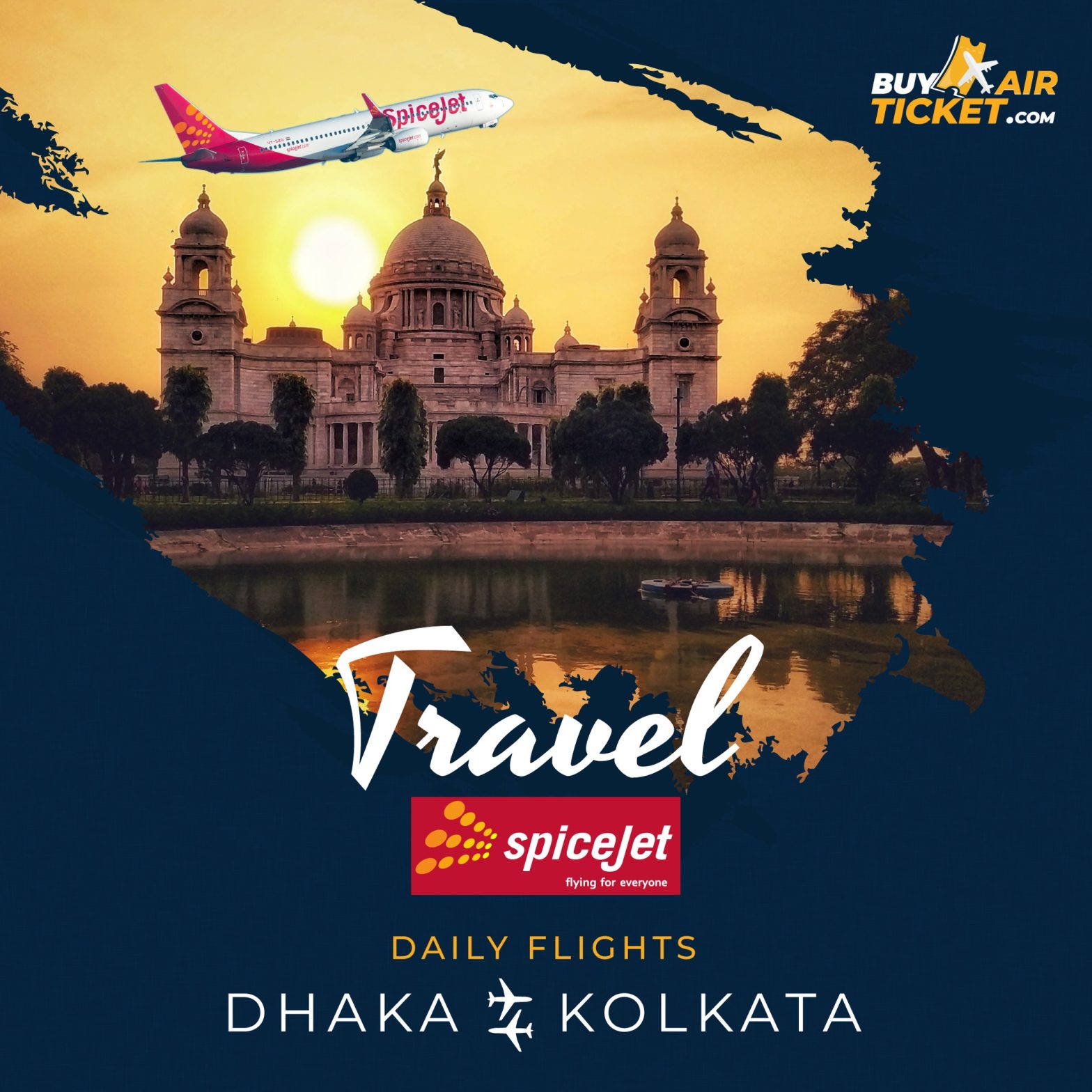 SpiceJet Dhaka To Kolkata Flight Copy